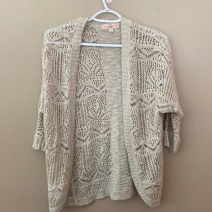 Size S tan cardigan with holes